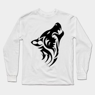 Howling Wolf Head Long Sleeve T-Shirt